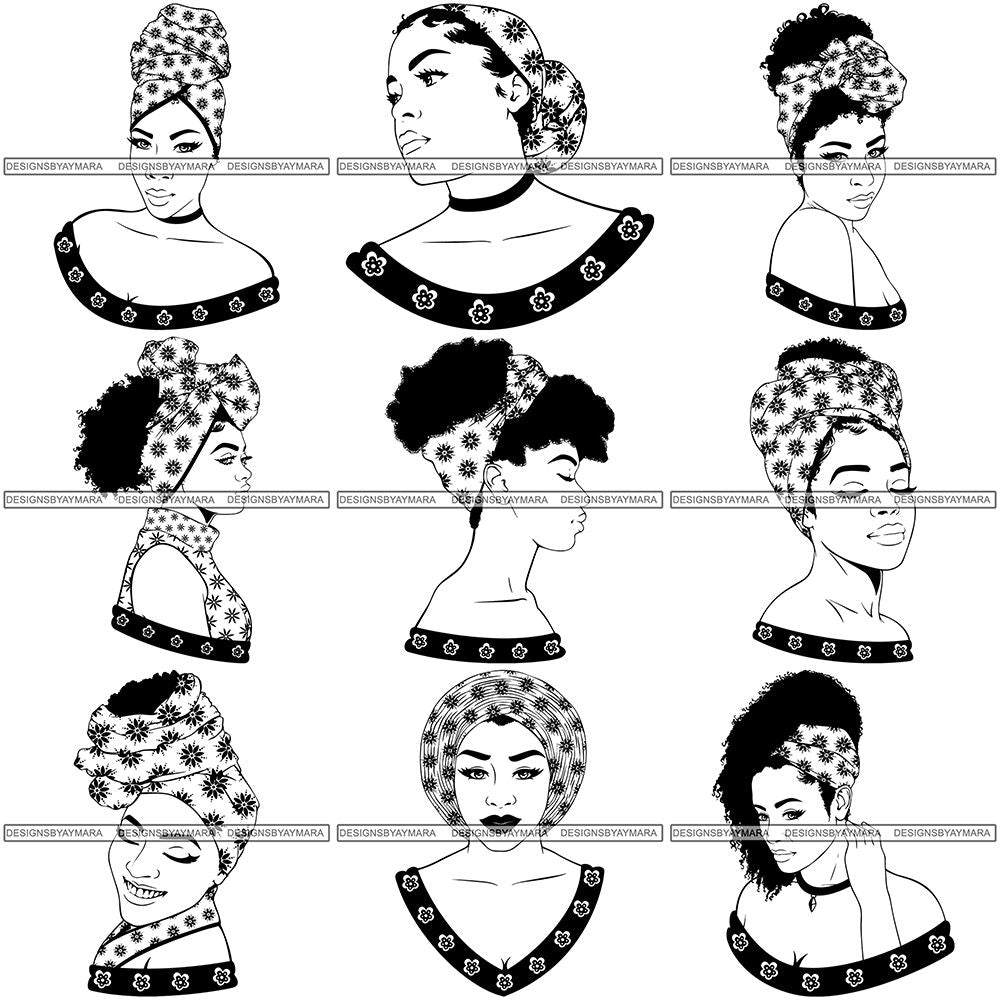 Download Bundle 9 Afro Melanin Popping Hair Style SVG Files For ...