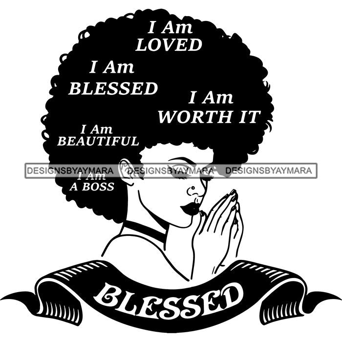 Download Afro Woman Praying Goddess Hot Seller Design SVG Cutting Files - DesignsByAymara