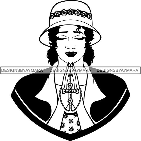 Download Latina Woman Praying God .SVG Cut Files For Silhouette and Cricut - DesignsByAymara