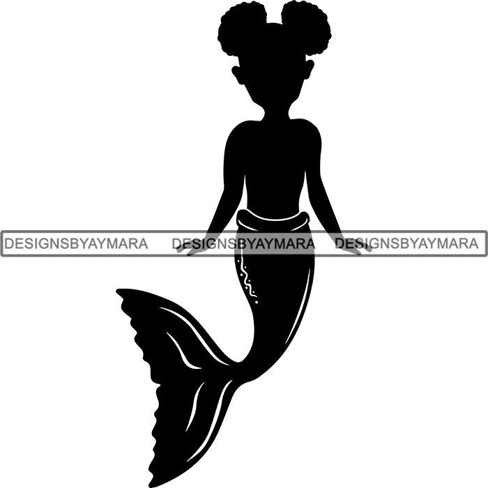 Download Afro Cute Baby Girl Mermaid Fantasy .SVG Cut Files For ...