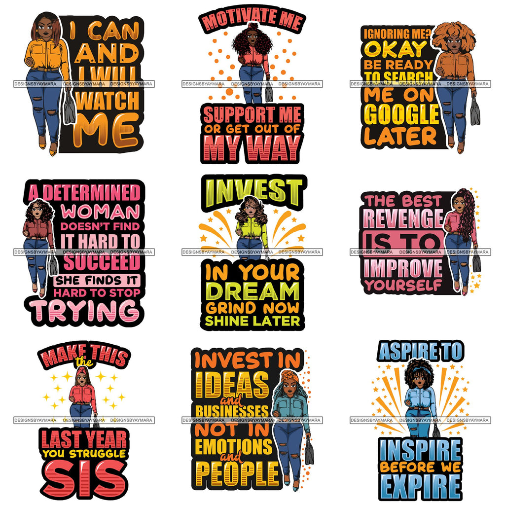 Download Bundle 9 Afro Lola Boss Lady Quotes .SVG Cutting Files For ...