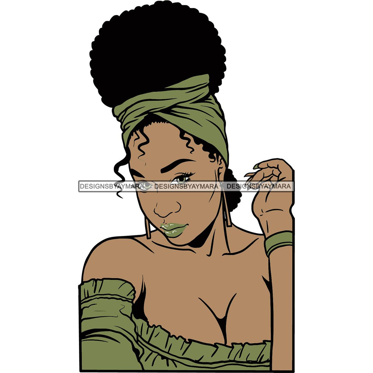 Download Afro Woman SVG Turban Head Wrap Cutting Files For Silhouette Cricut an - DesignsByAymara