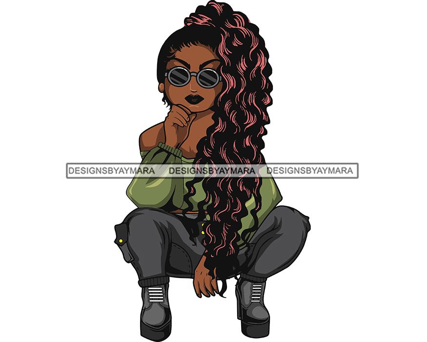 Download Afro Lola Boss Lady Diva Style .SVG Cutting Files For ...