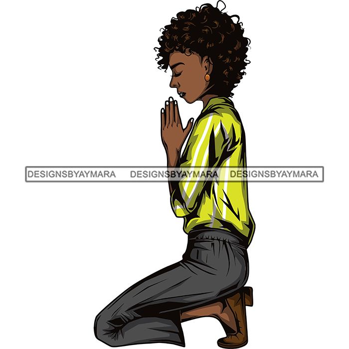 Download Afro Lola Woman Praying God Lord Knee Prayers Pray Believe Church .SVG - DesignsByAymara