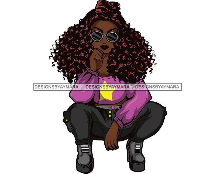 Download Afro Lola Boss Lady Diva Style .SVG Cutting Files For ...