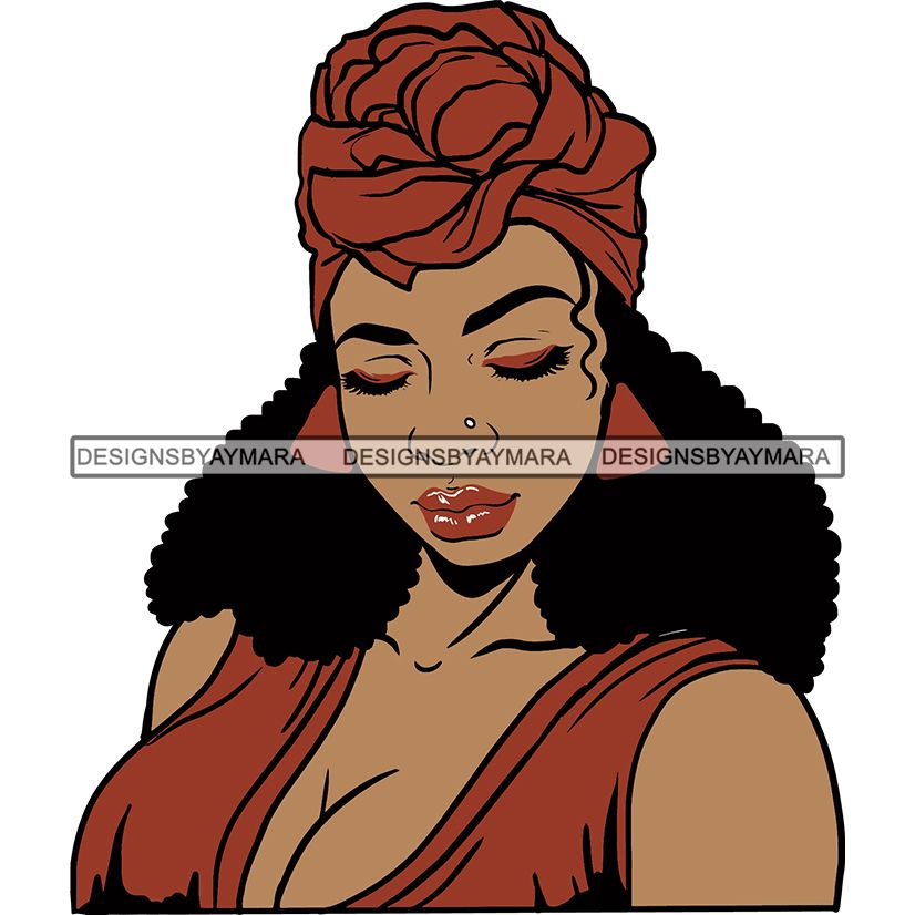 Download Afro Woman SVG Turban Head Wrap Cutting Files For Silhouette Cricut an - DesignsByAymara