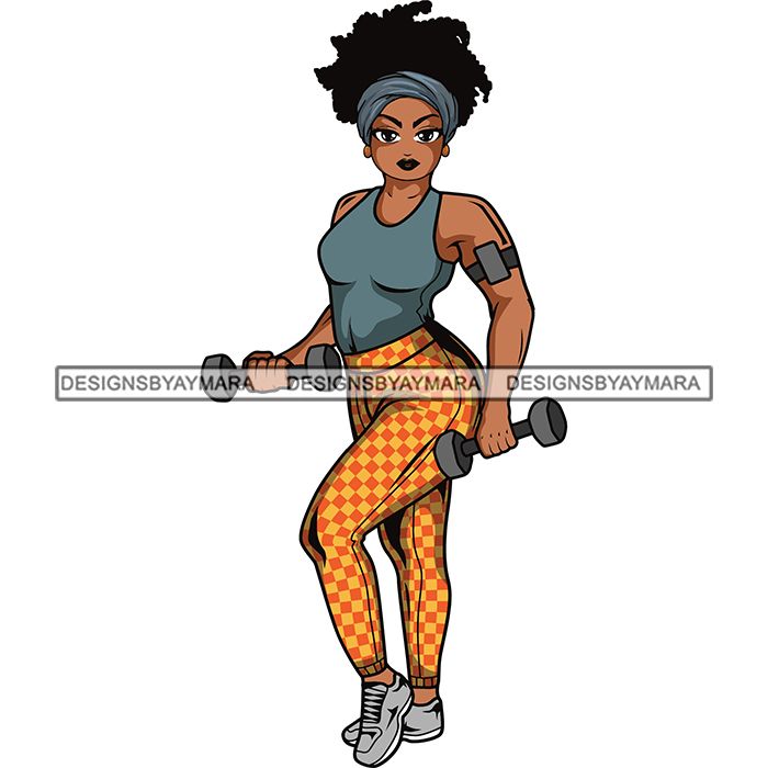 Download Lola Afro Beautiful Black Proud Woman Working Out .SVG ...