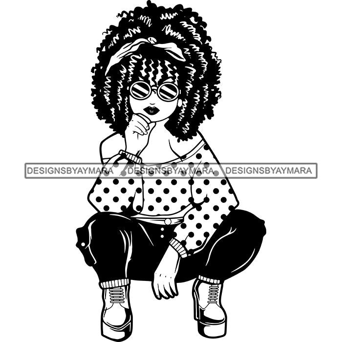 Download Afro Lola Boss Lady Diva Style Fashion Woman SVG Vector ...