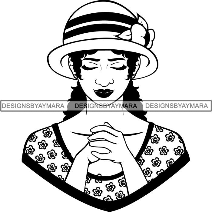 Download Latina Woman Praying God .SVG Cut Files For Silhouette and ...