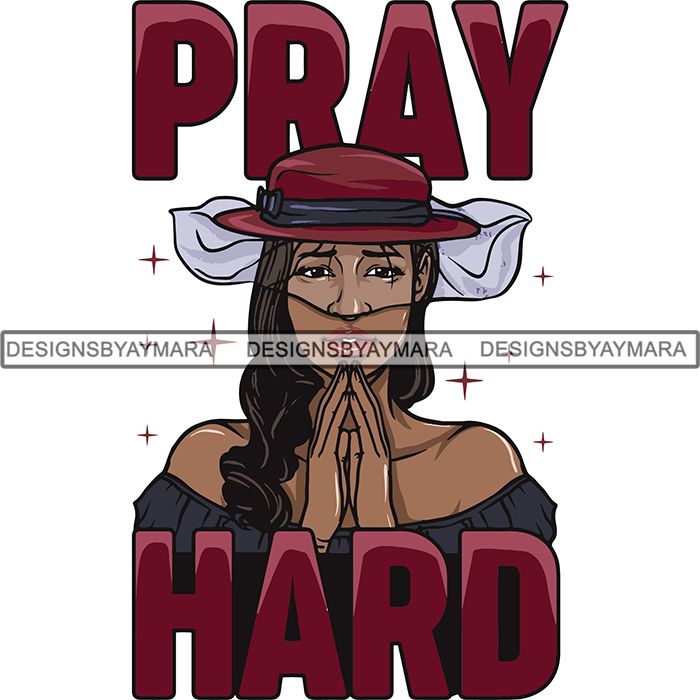 Download Afro Woman Praying God Lord Faith SVG Cutting Files For Silhouette Cri - DesignsByAymara