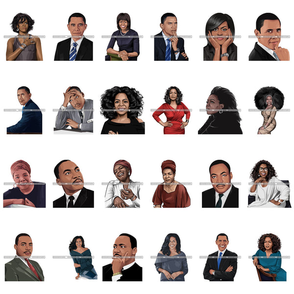 Download Bundle 24 Black History Leaders Proud Roots .SVG Clipart ...