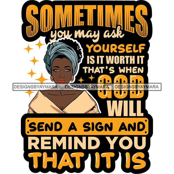 Download Afro Black Proud Woman Lord God Quotes SVG Cutting Files ...