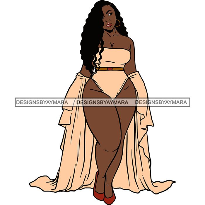 curvy black woman drawing