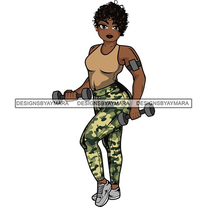 Download Lola Afro Beautiful Black Proud Woman Working Out .SVG ...