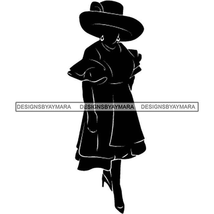 Afro Classy Church Lady Silhouette Glamour Beautiful Model Svg Files F Designsbyaymara