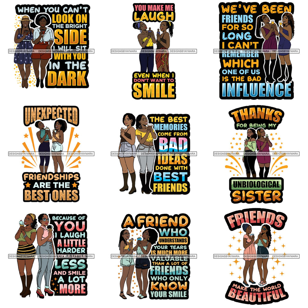 Download Bundle 9 Best Friends Forever Buddy Sister Girlfriends Quotes Svg File Designsbyaymara