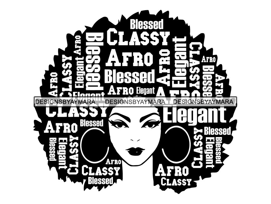 Download Afro Beautiful Black Woman SVG African American Ethnicity ...