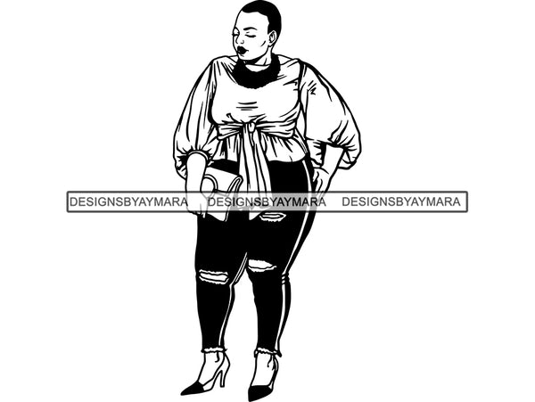 Download Thick Woman SVG BBW Big And Bougie Sexy African American Ethnicity Que - DesignsByAymara