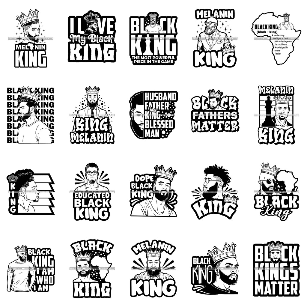 Download Bundle 20 Afro Black King Man Power Handsome Bearded Father Pride Prou Designsbyaymara