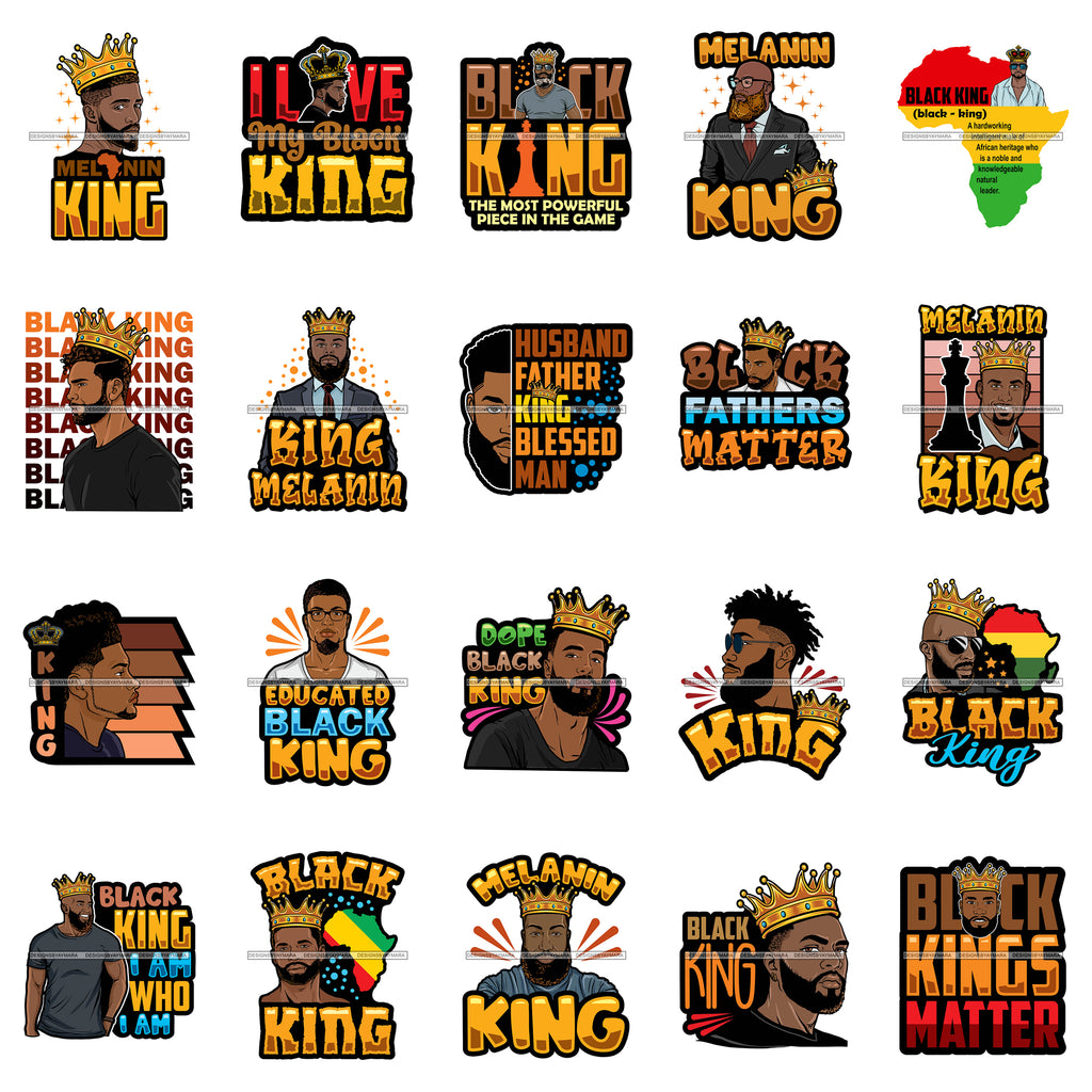 Download Bundle 20 Afro Black King Man Power Handsome Bearded Father Pride Prou Designsbyaymara