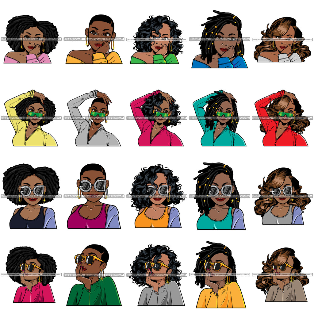 Download Bundle 20 Afro Lola Black Woman Cool Fashion Glasses Diva Melanin Blac Designsbyaymara