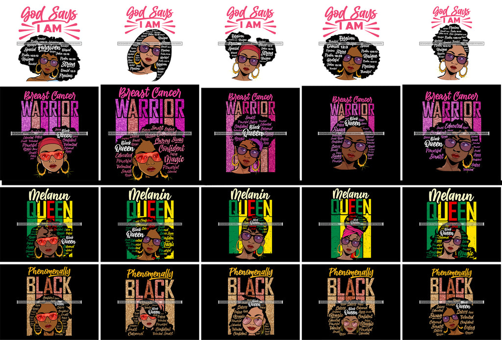 Download Bundle 20 God Says I M Phenomenally Black Queen Cancer Warrior Melanin Designsbyaymara