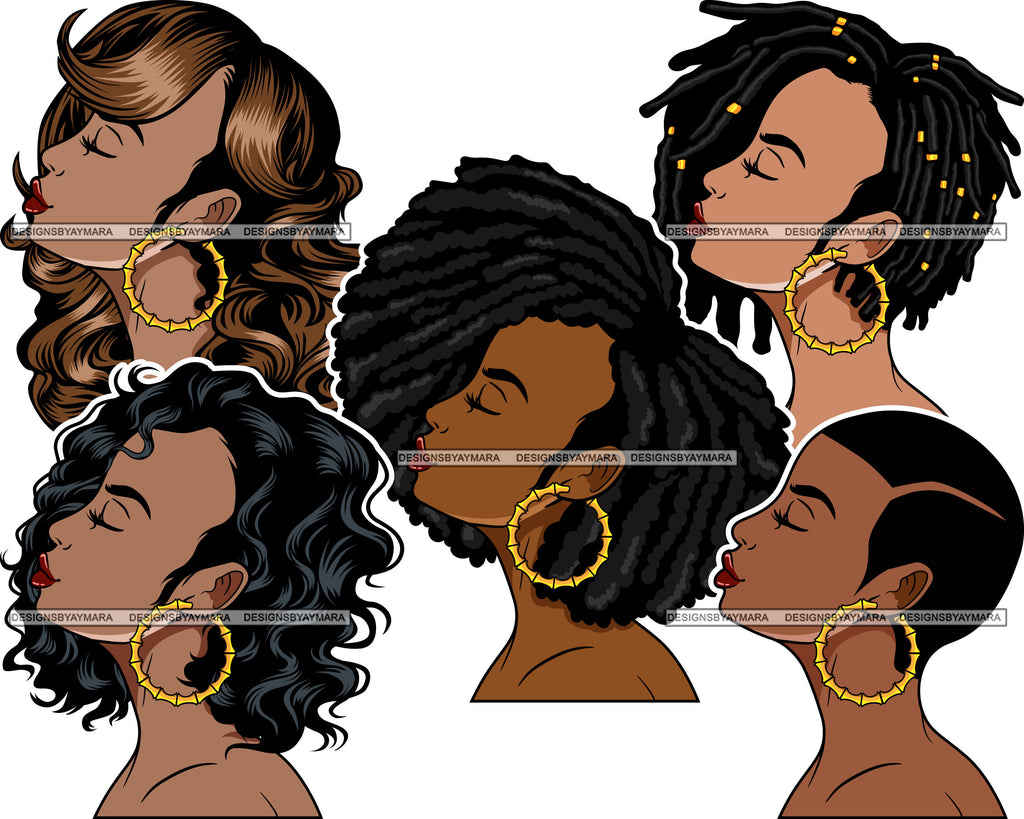 Download Bundle 5 Afro Beautiful Lola Looking Up Queen Boss Lady Black Woman Nu Designsbyaymara