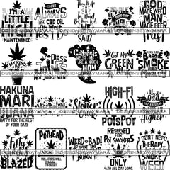 Download Bundle 20 Weed Cannabis Marijuana Svg Quotes Cut Files Designsbyaymara