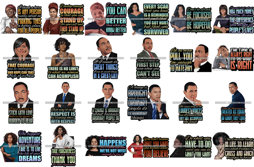 Download Bundle 24 Black History Leaders Quotes Proud Roots .SVG ...