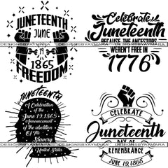 Download Bundle 4 Juneteenth Svg Quotes Cut Files For Silhouette And Cricut Designsbyaymara