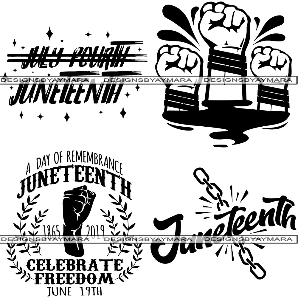 Download Bundle 4 Juneteenth SVG Quotes Cut Files For Silhouette ...