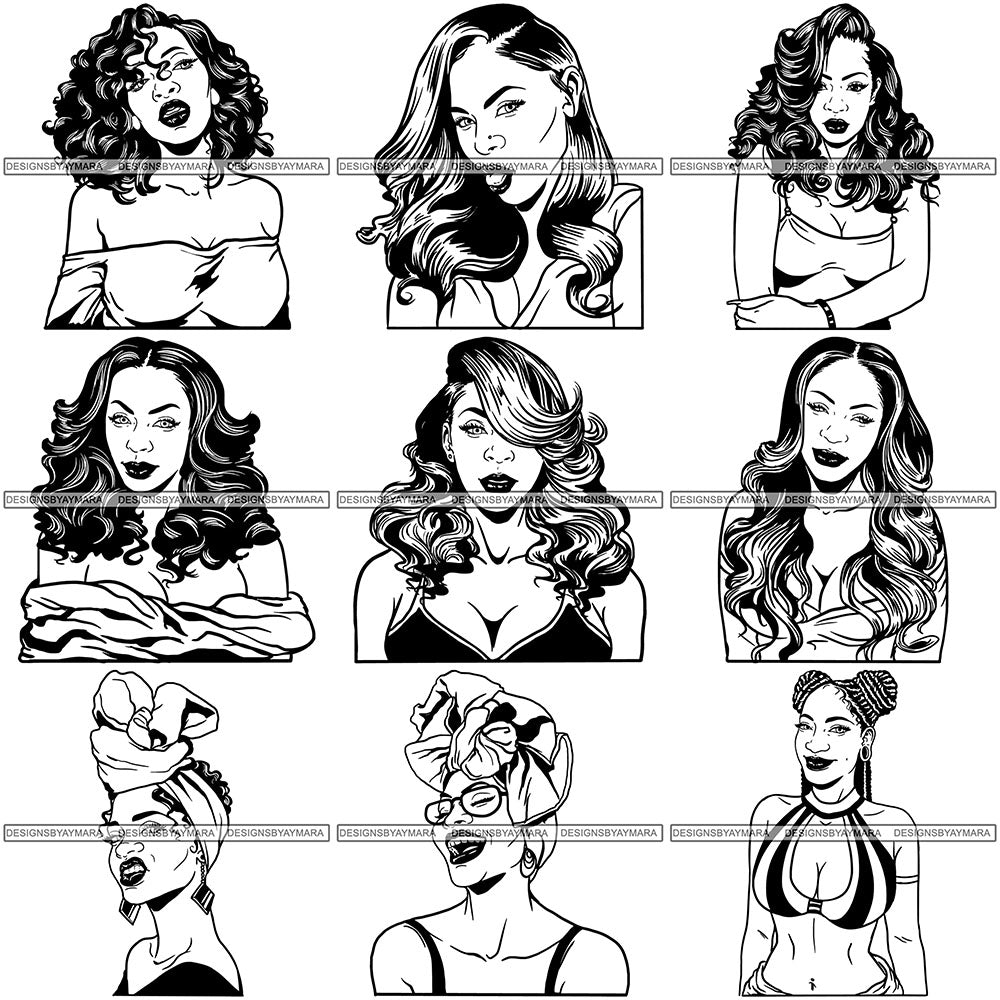 Download Bundle 9 Afro Latina Woman SVG Cutting Files For ...