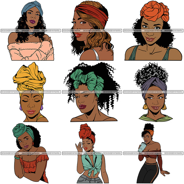 Bundle 9 Afro Independent Successful Woman SVG Cutting Files For Silho - DesignsByAymara