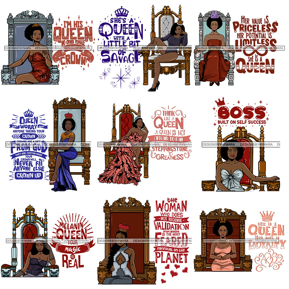 Download Bundle 9 Afro Queen Goddess Melanin Nubian Glamour .PNG ...