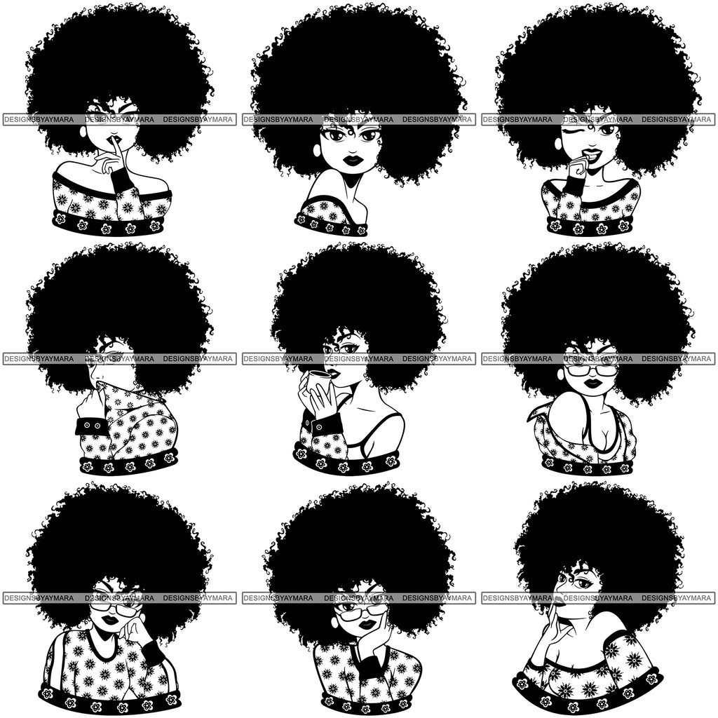 Download Bundle 9 Afro Lola Melanin Popping SVG Cutting Files For ...