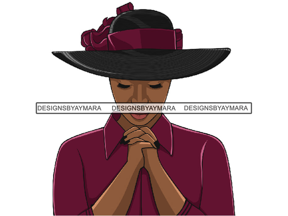 Download Afro Woman Praying God Lord Believe Faith .PNG .JPG .SVG Clipart Perfe - DesignsByAymara