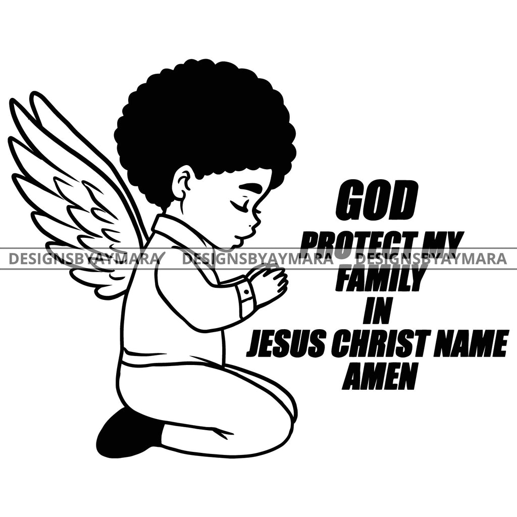 Download Precious Black Angel Boy Religious Quote Hands Praying Blessed Holy Sp Designsbyaymara
