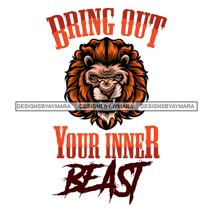Lion Animal Beast Mood Motivational Quote Winner Attitude White Backgr –  DesignsByAymara