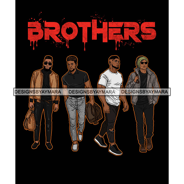 Dripping Brothers Word On Top Black Men Friends Friendship Black Backg –  DesignsByAymara