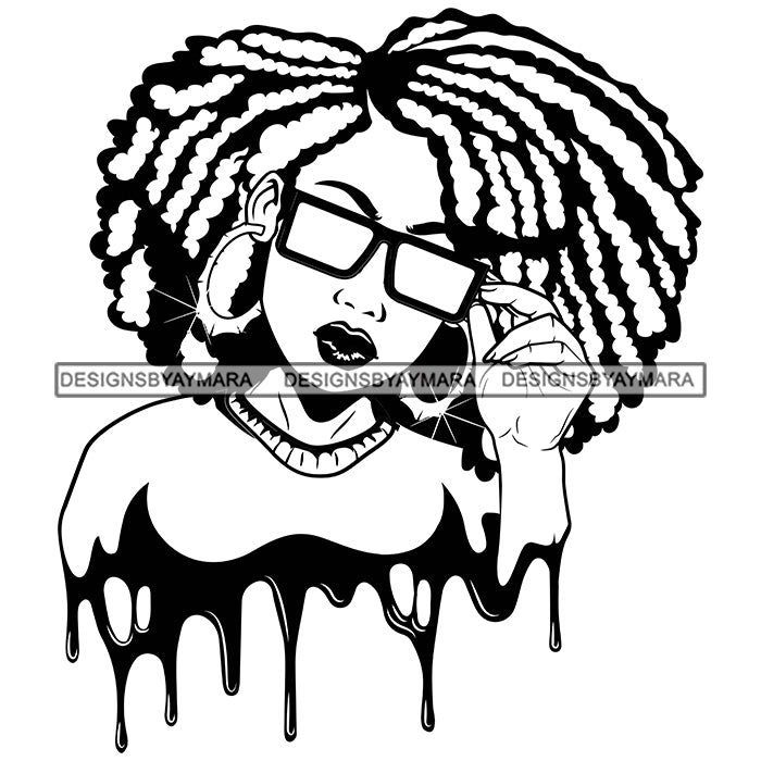 Beautiful Afro Woman Dripping Sunglasses Lovely Dreadlocks Hairstyle I ...