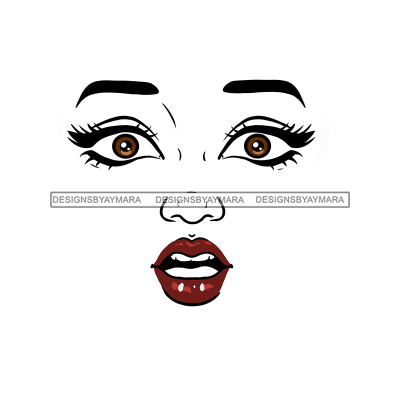 Woman Face Surprised Look Mouth Open JPG PNG Clipart Cricut Silhouette ...