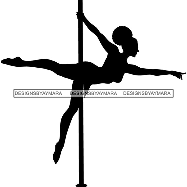 Sexy Black Girl Striptease Dancer Silhouette Acrobatic Performer Illus Designsbyaymara