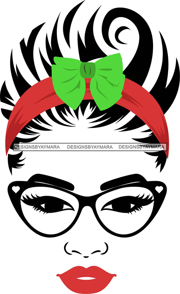 Download Woman Wearing Glasses Make Up Model Red Lips Long Eyelashes Wink Eye S Designsbyaymara