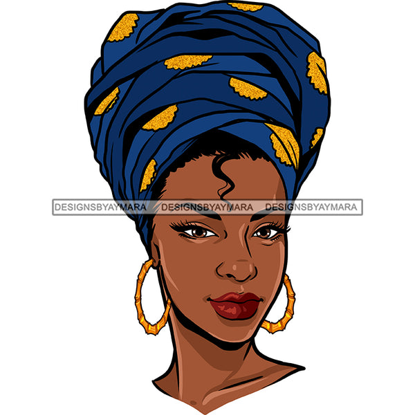 Black Queen With Blue Headwrap JPG PNG Clipart Cricut Silhouette Cut C ...