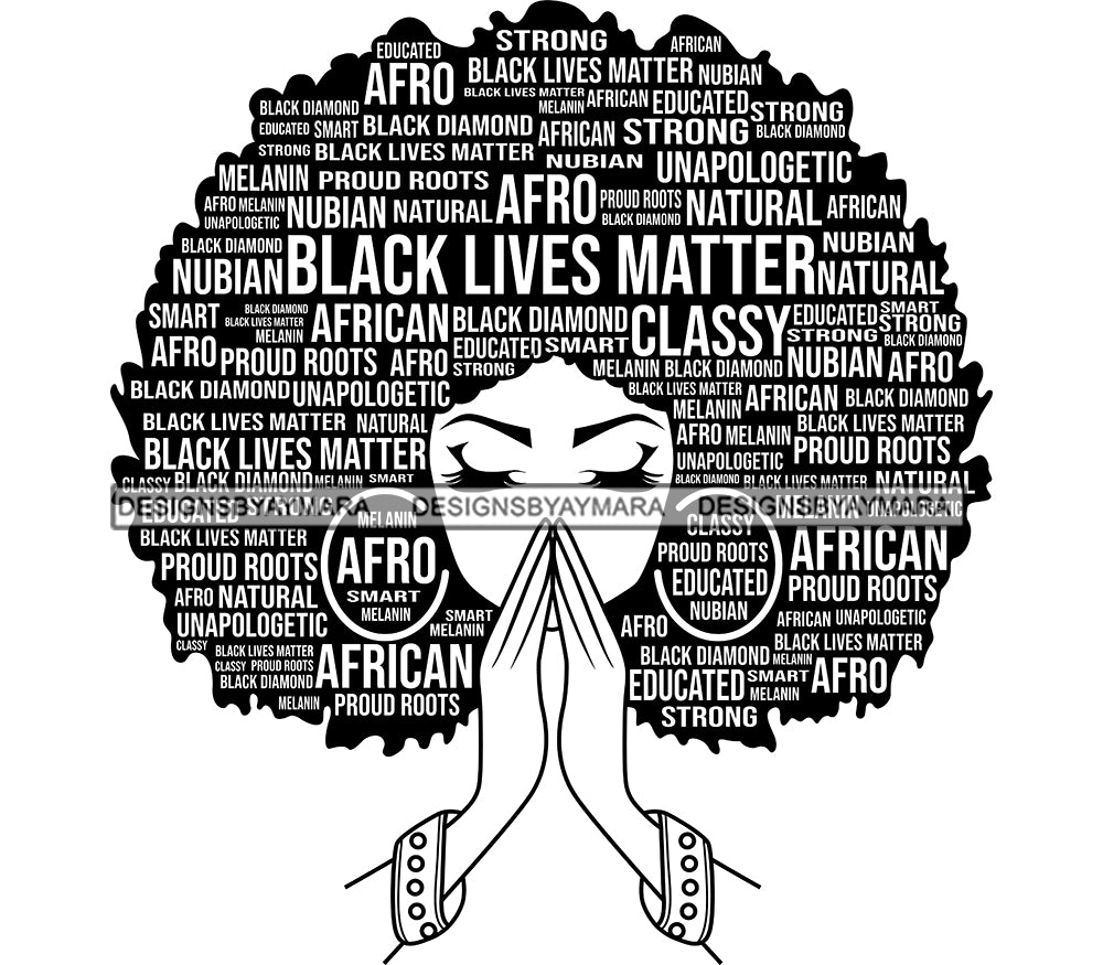 Download Black Lives Matter Quotes Afro Woman Praying Dope Diva ...