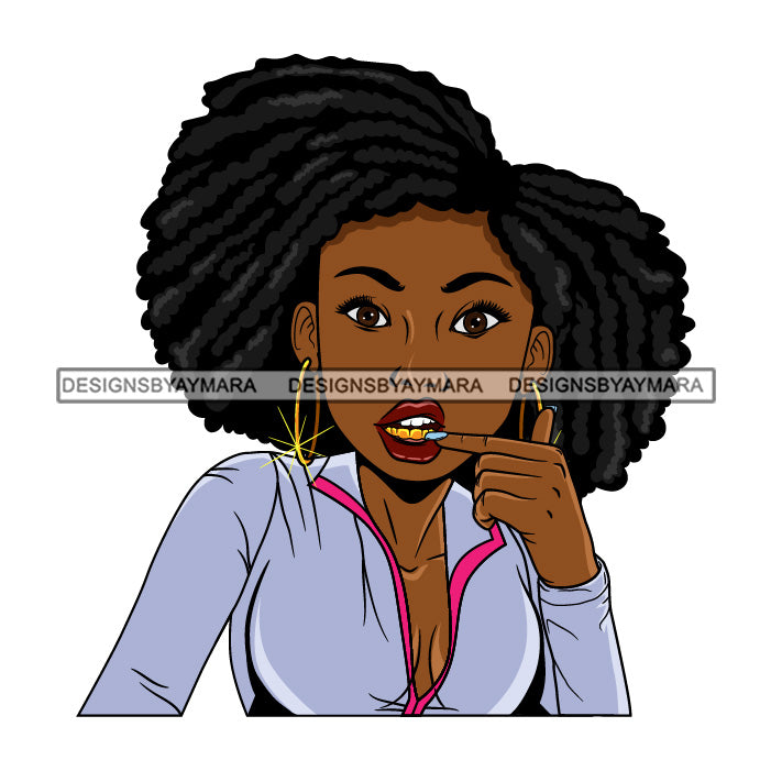 Bundle 5 Afro Lola Queen Boss Lady Showing Gold Teeth Grill Fashion Hu ...