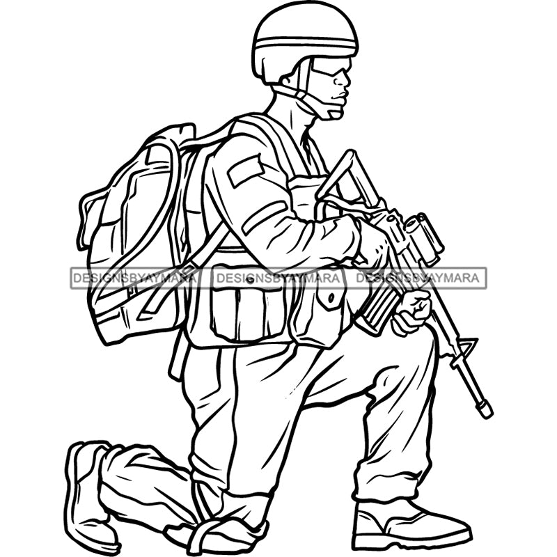 Soldier In Shooting Military SVG JPG PNG Vector Clipart Cricut Silhoue ...