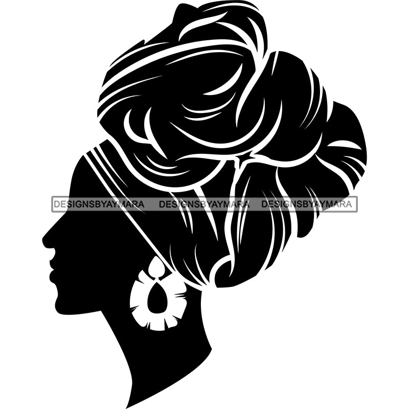Black Silhouette Woman In Black And White SVG JPG PNG Vector Clipart ...