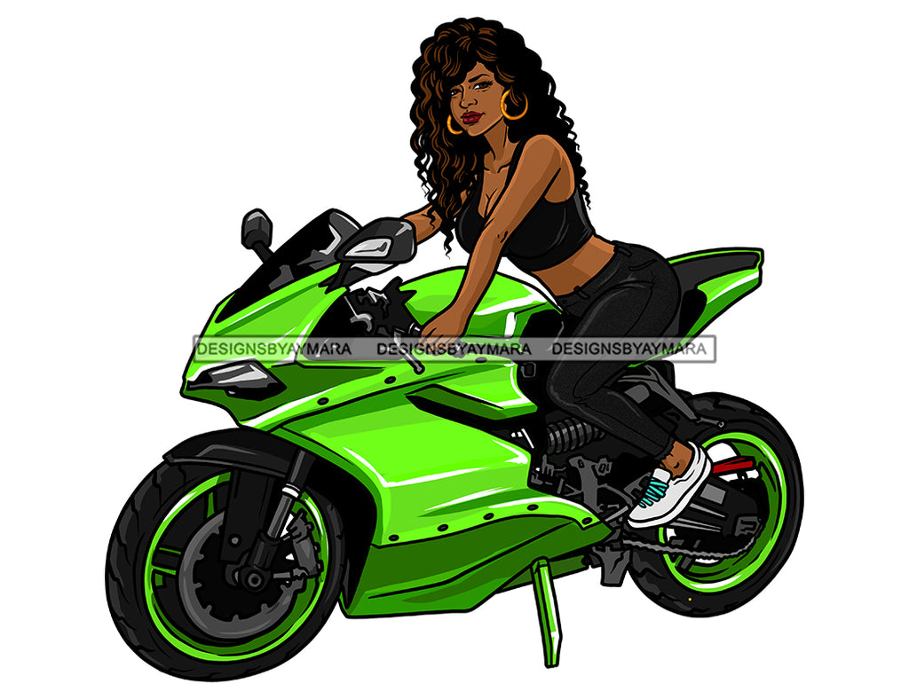 girl on motorcycle clipart