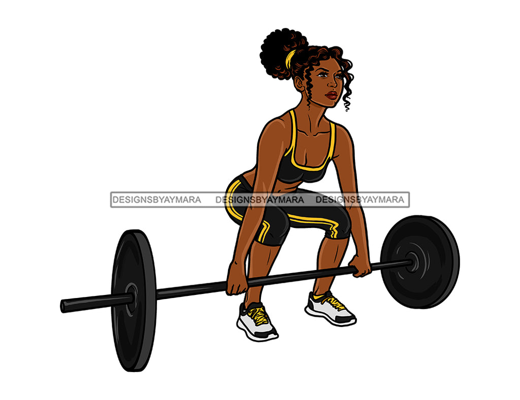 Download Black Woman In Workout Outfit Lifting Weights Jpg Png Clipart Cricut S Designsbyaymara